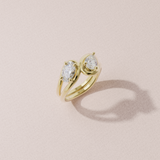 Bague Toi & Moi - Taille poire & ovale - Or jaune