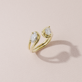 Bague Toi & Moi - Taille ovale & poire - Or jaune