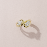 Bague Toi & Moi - Taille poire & ovale - Or jaune
