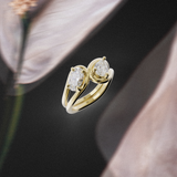 Bague Toi & Moi - Taille poire & ovale - Or jaune