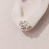 Boucles d'oreilles Toi & Moi - taille ovale & poire - or rose