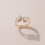 Bague Toi & Moi - Taille poire & ovale - Or rose