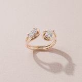 Bague Toi & Moi - Taille ovale & poire - Or rose