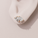 Boucles d'oreilles Toi & Moi - taille poire - or rose