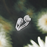 Bague Toi & Moi - Taille ovale & poire - Or blanc