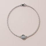 Bracelet rétro - taille ronde - Or blanc
