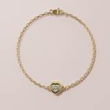 Bracelet rétro - taille coeur - Or jaune