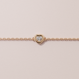 Bracelet rétro - taille coeur - Or rose