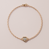 Bracelet rétro - taille coeur - Or rose