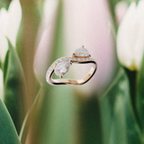 Bague Toi & Moi - Taille poire double - Or rose