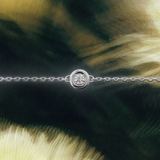 Bracelet rétro - taille ronde - Or blanc