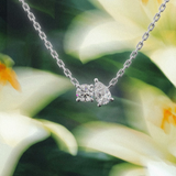 Collier Toi & Moi - taille ronde & poire - Or blanc