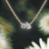 Collier Toi & Moi - taille ronde & poire - Or jaune