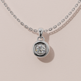 Collier rétro rond - Or blanc