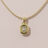Collier rétro émeraude - Or jaune