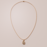 Collier rétro émeraude - Or rose