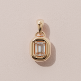 Collier rétro émeraude - Or rose