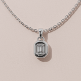 Collier rétro émeraude - Or blanc