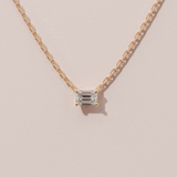 Collier Iconique - émeraude - or rose