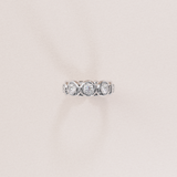 Bague rétro rond - or blanc