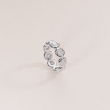 Bague rétro rond - or blanc