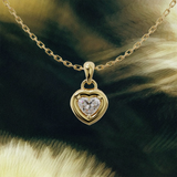 Collier rétro coeur - Or jaune